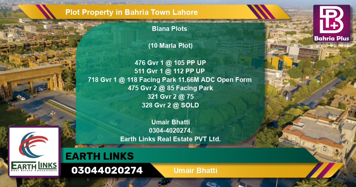 Residential Plot for Sale in Bahria Town, Lahore - (BP-85563)