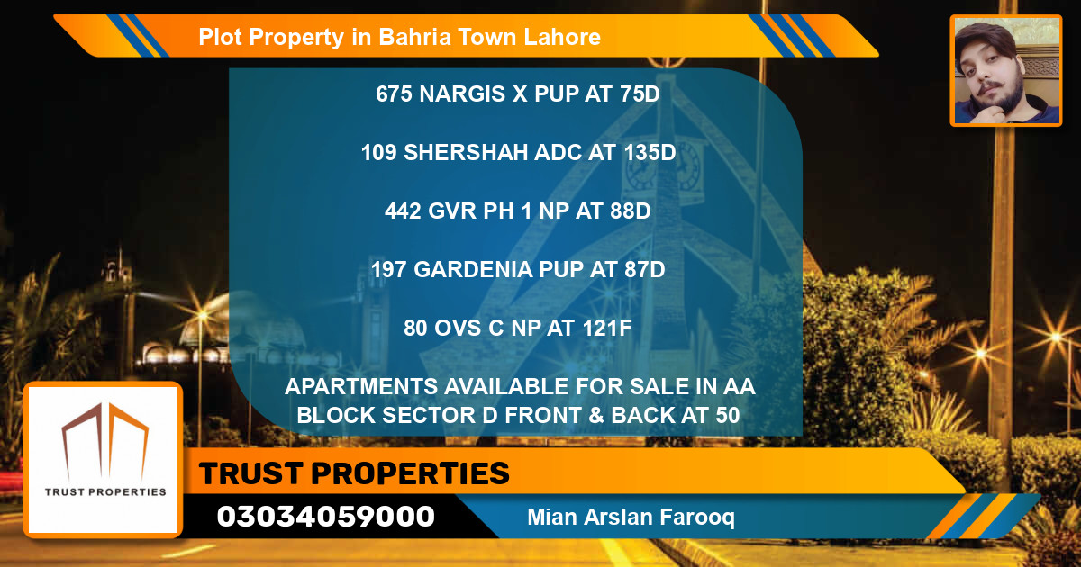 Residential Plot for Sale in Bahria Town, Lahore - (BP-85569)