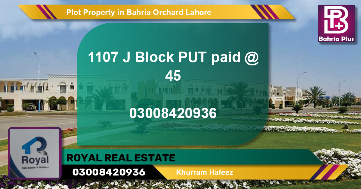 Residential Plot for Sale in Bahria Orchard, Lahore - (BP-85570)
