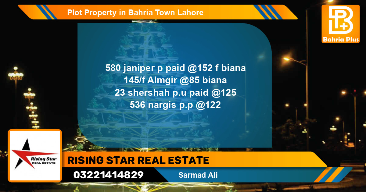 Residential Plot for Sale in Bahria Town, Lahore - (BP-85574)