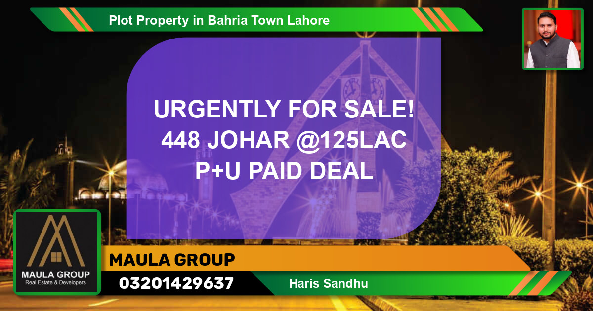 Residential Plot for Sale in Bahria Town, Lahore - (BP-85585)