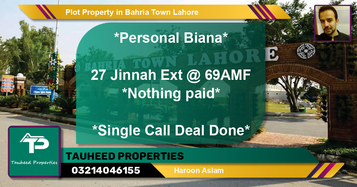 Residential Plot for Sale in Bahria Town, Lahore - (BP-85596)