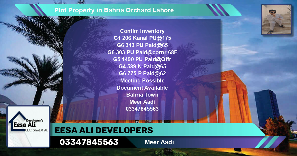 Residential Plot for Sale in Bahria Orchard, Lahore - (BP-85598)