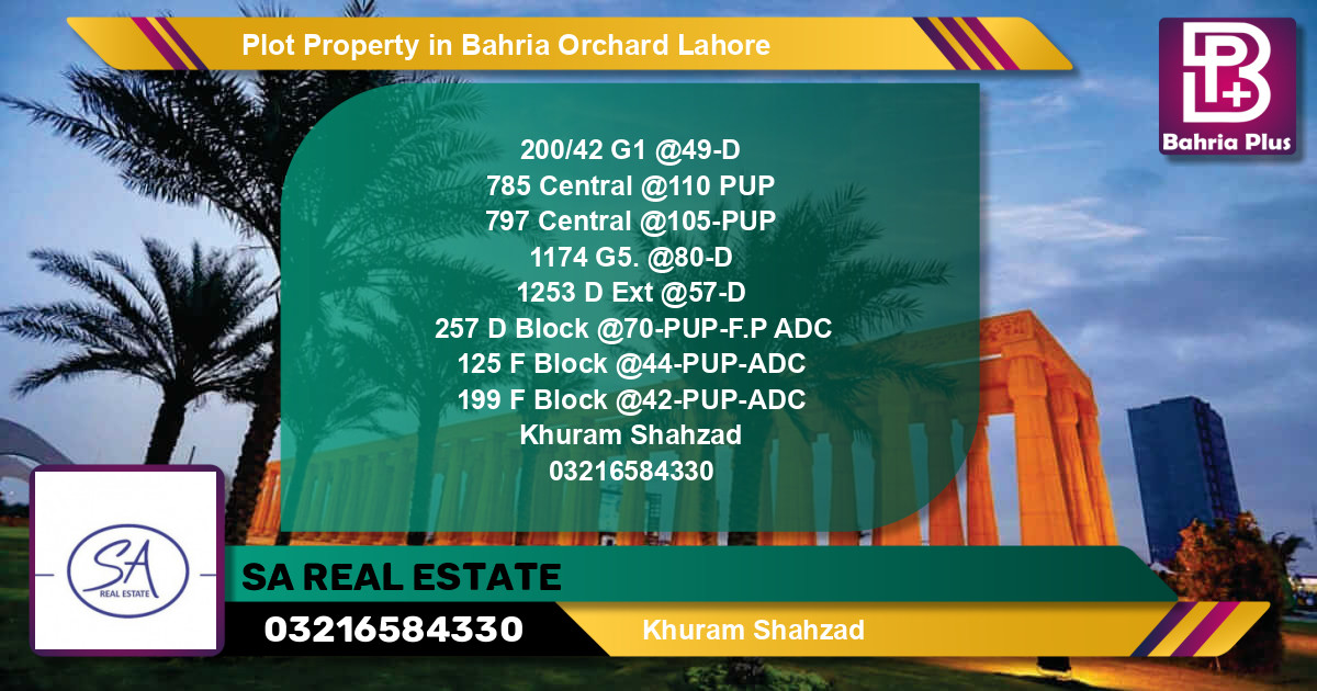 Residential Plot for Sale in Bahria Orchard, Lahore - (BP-85604)