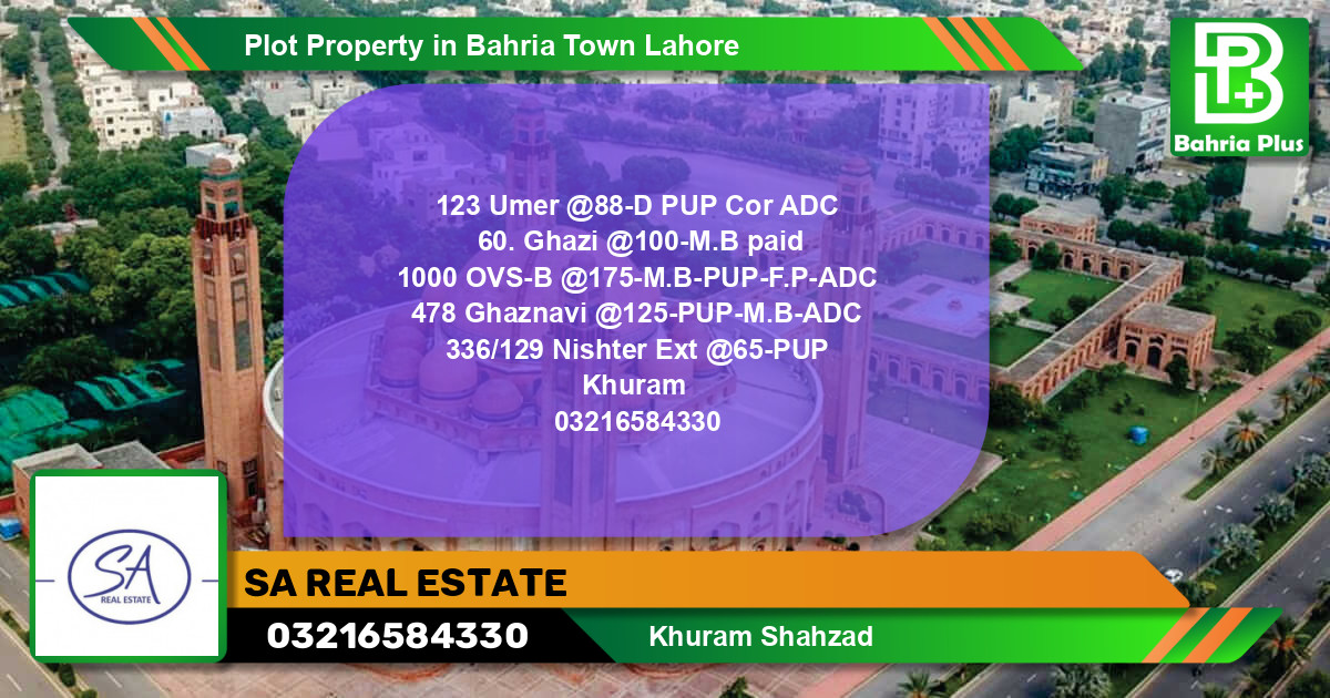 Residential Plot for Sale in Bahria Town, Lahore - (BP-85606)
