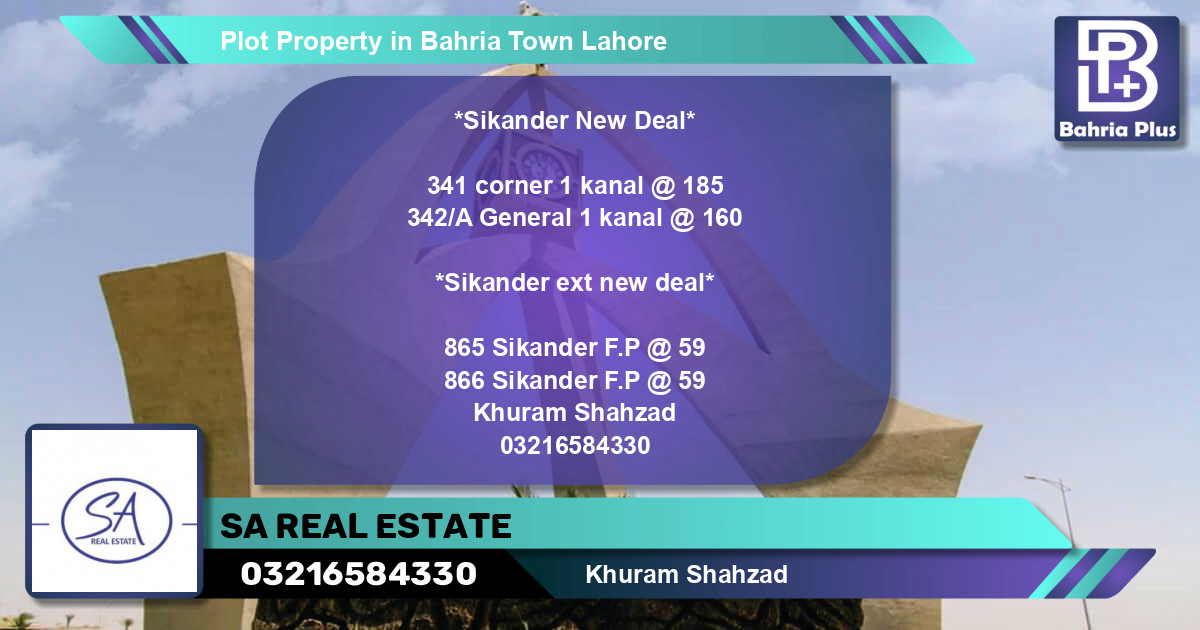Residential Plot for Sale in Bahria Town, Lahore - (BP-85607)