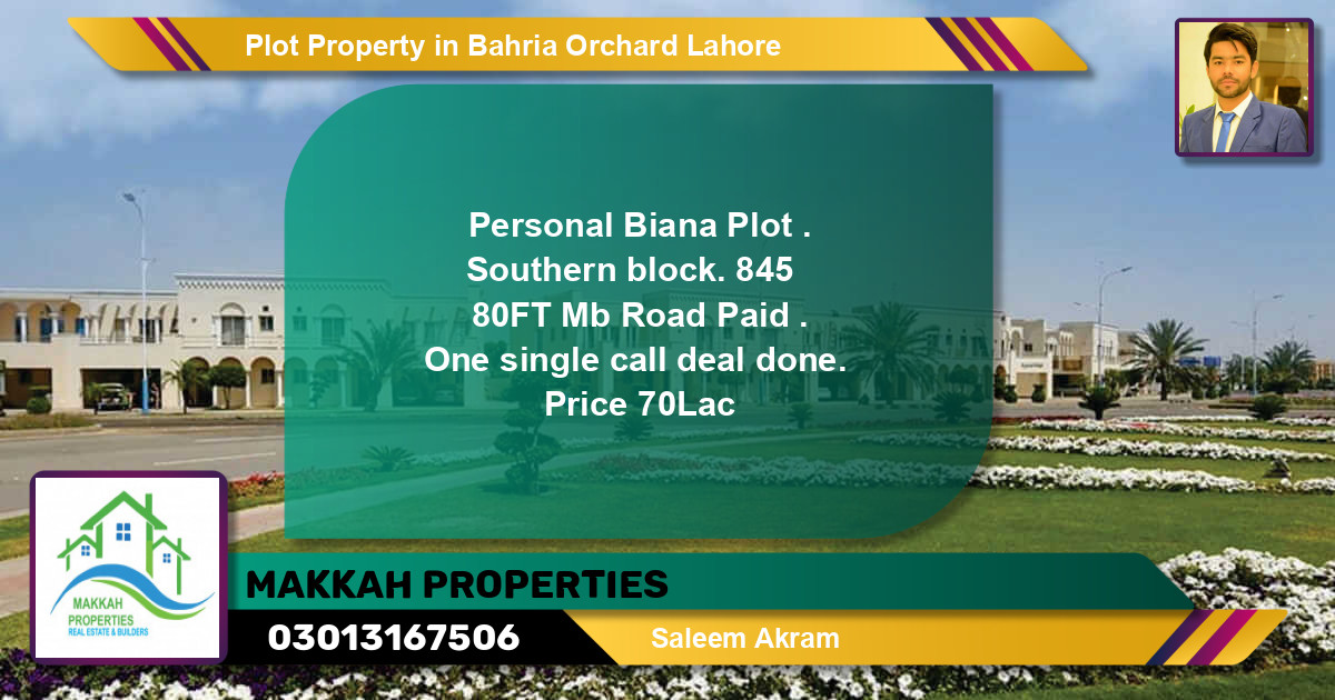 Residential Plot for Sale in Bahria Orchard, Lahore - (BP-85626)