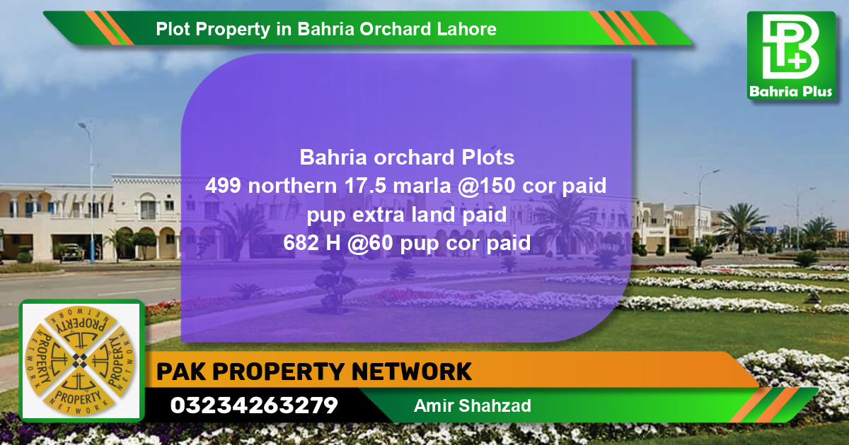 Residential Plot for Sale in Bahria Orchard, Lahore - (BP-85640)