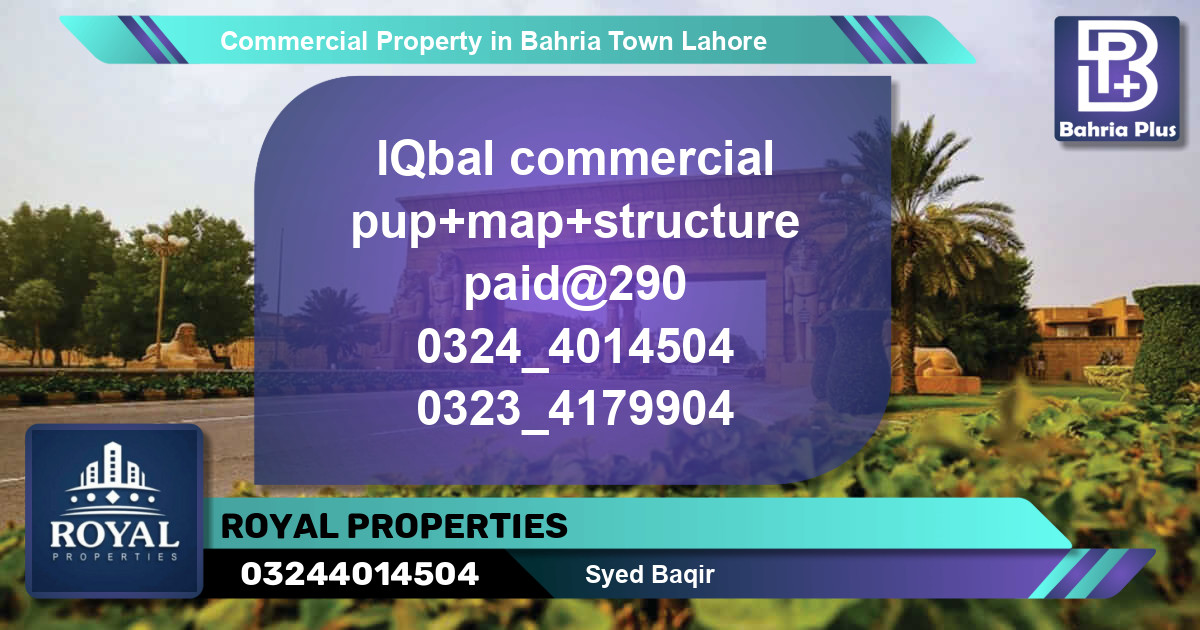 Commercial Property for Sale in Bahria Town, Lahore - (BP-85644)