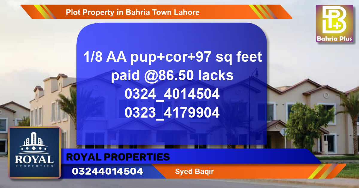 Residential Plot for Sale in Bahria Town, Lahore - (BP-85656)