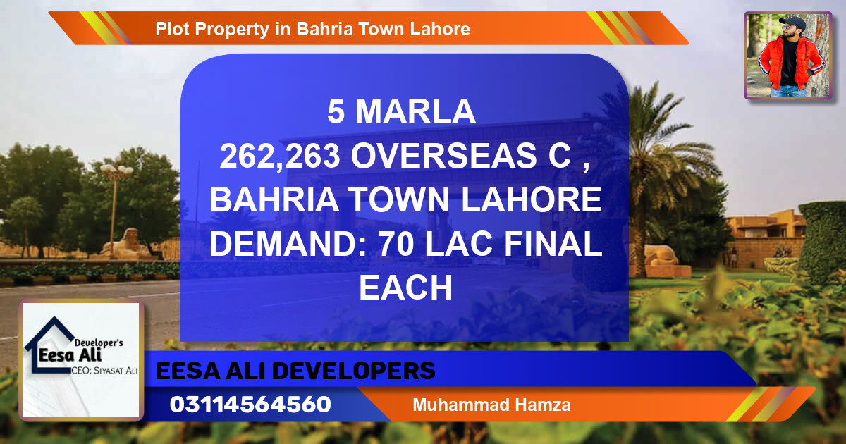 Residential Plot for Sale in Bahria Town, Lahore - (BP-85663)