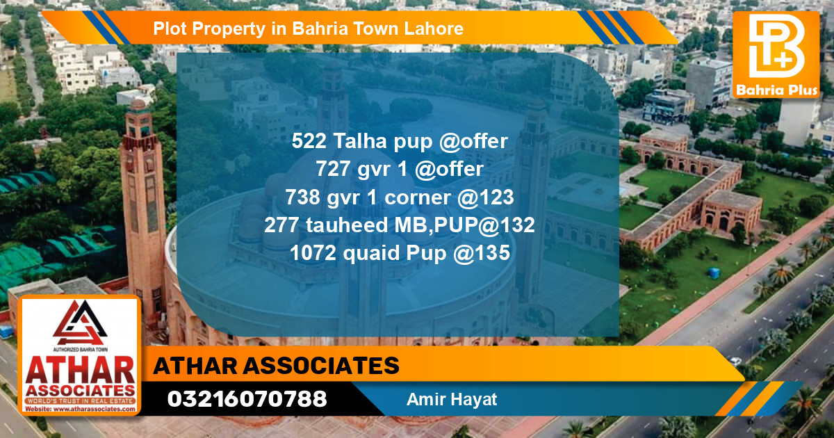 Residential Plot for Sale in Bahria Town, Lahore - (BP-85710)