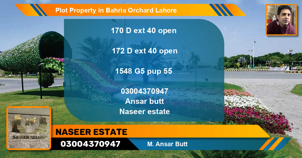 Residential Plot for Sale in Bahria Orchard, Lahore - (BP-85711)
