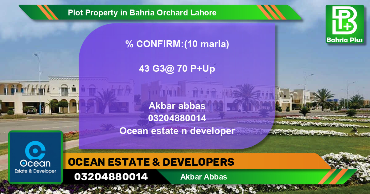 Residential Plot for Sale in Bahria Orchard, Lahore - (BP-85725)
