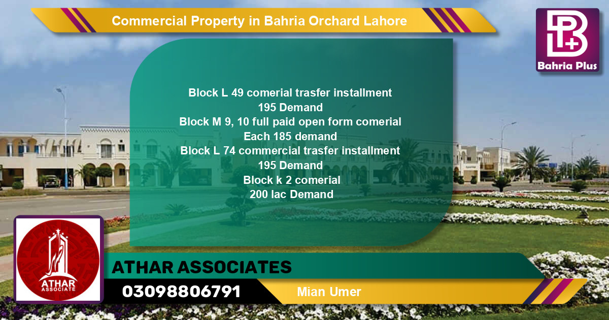 Commercial Property for Sale in Bahria Orchard, Lahore - (BP-85763)