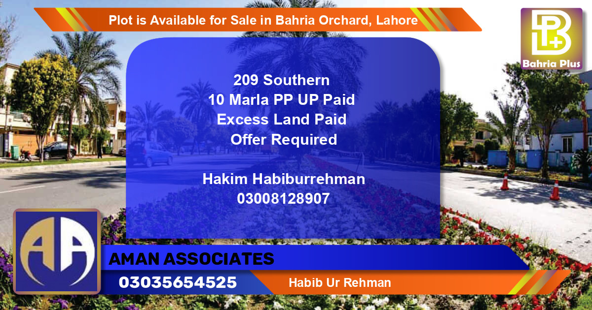 Residential Plot for Sale in Bahria Orchard, Lahore - (BP-85777)