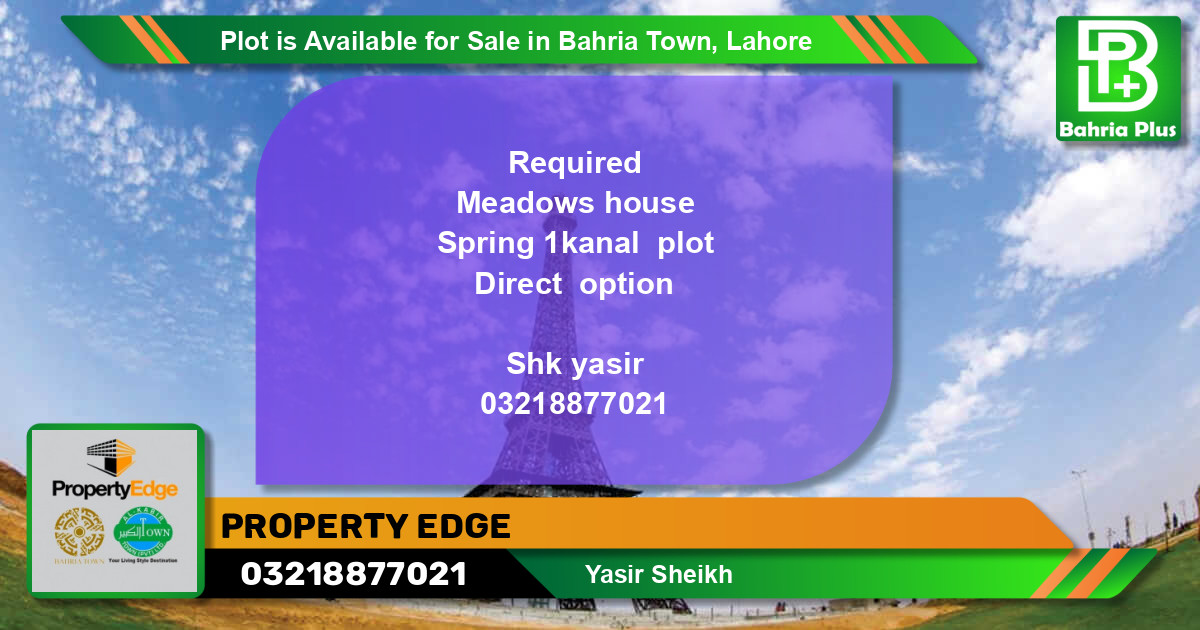 Residential Plot for Sale in Bahria Town, Lahore - (BP-85784)