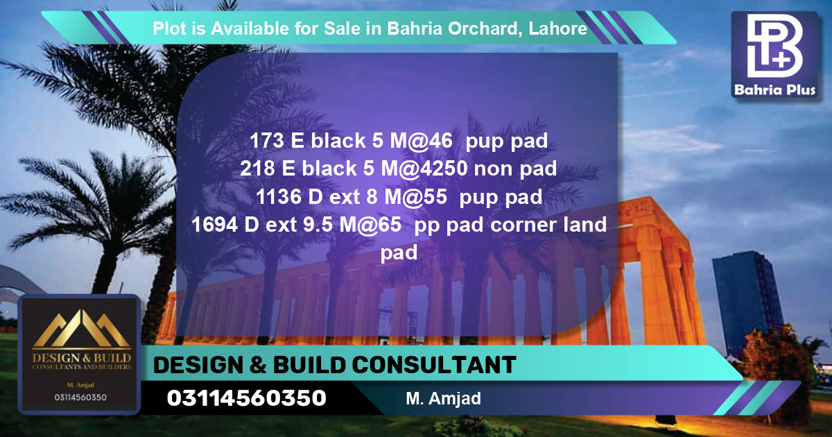 Residential Plot for Sale in Bahria Orchard, Lahore - (BP-85791)