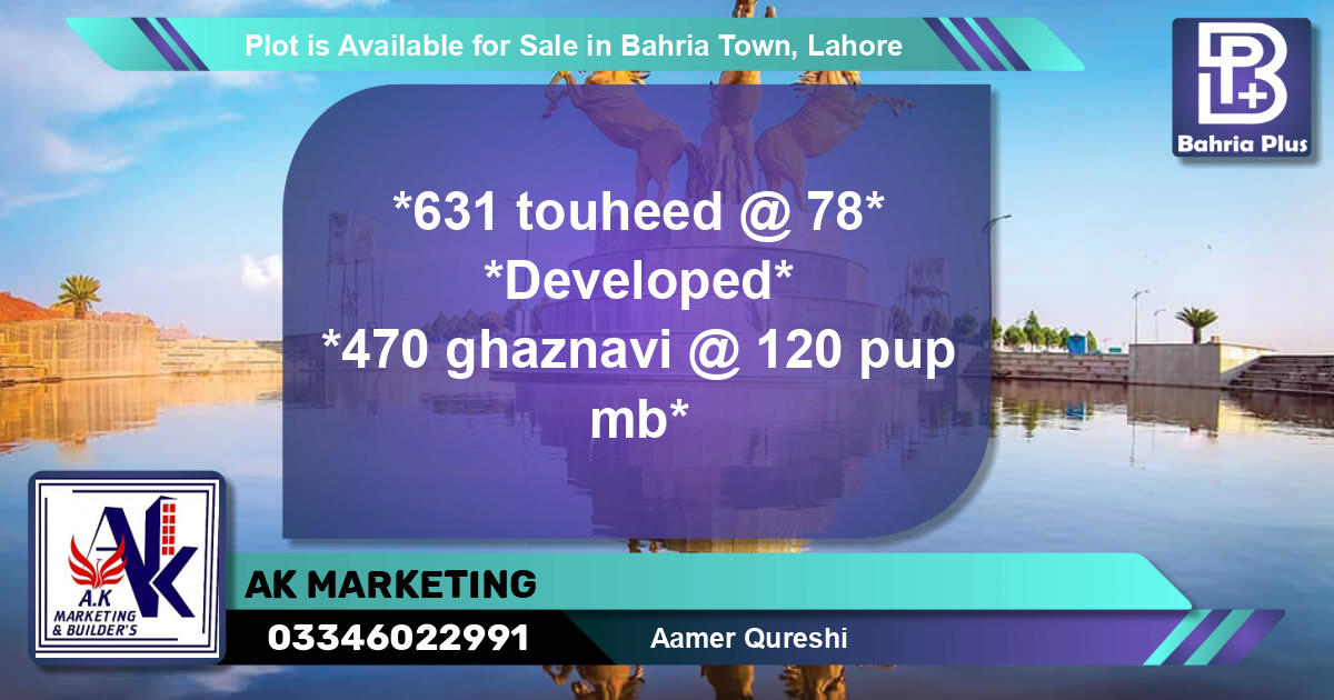Residential Plot for Sale in Bahria Town, Lahore - (BP-85795)