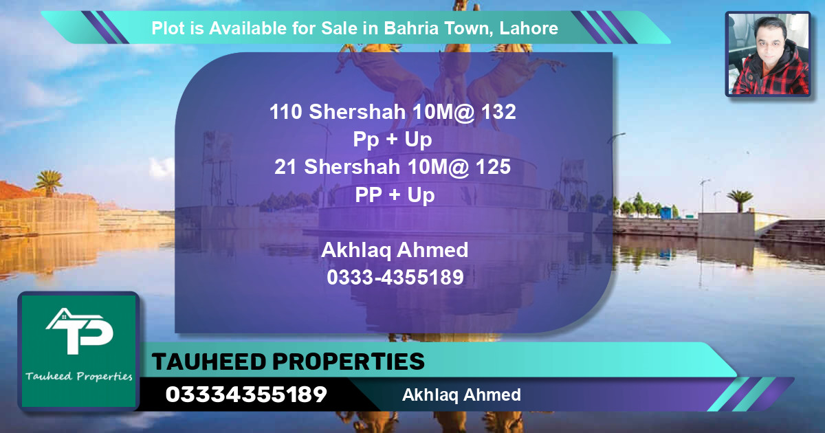 Residential Plot for Sale in Bahria Town, Lahore - (BP-85798)