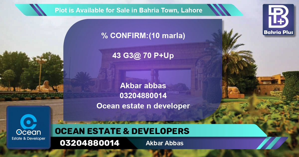 Residential Plot for Sale in Bahria Town, Lahore - (BP-85827)