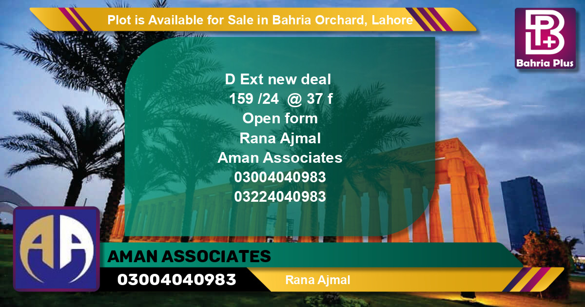Residential Plot for Sale in Bahria Orchard, Lahore - (BP-85835)