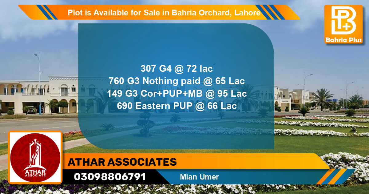 Residential Plot for Sale in Bahria Orchard, Lahore - (BP-85871)