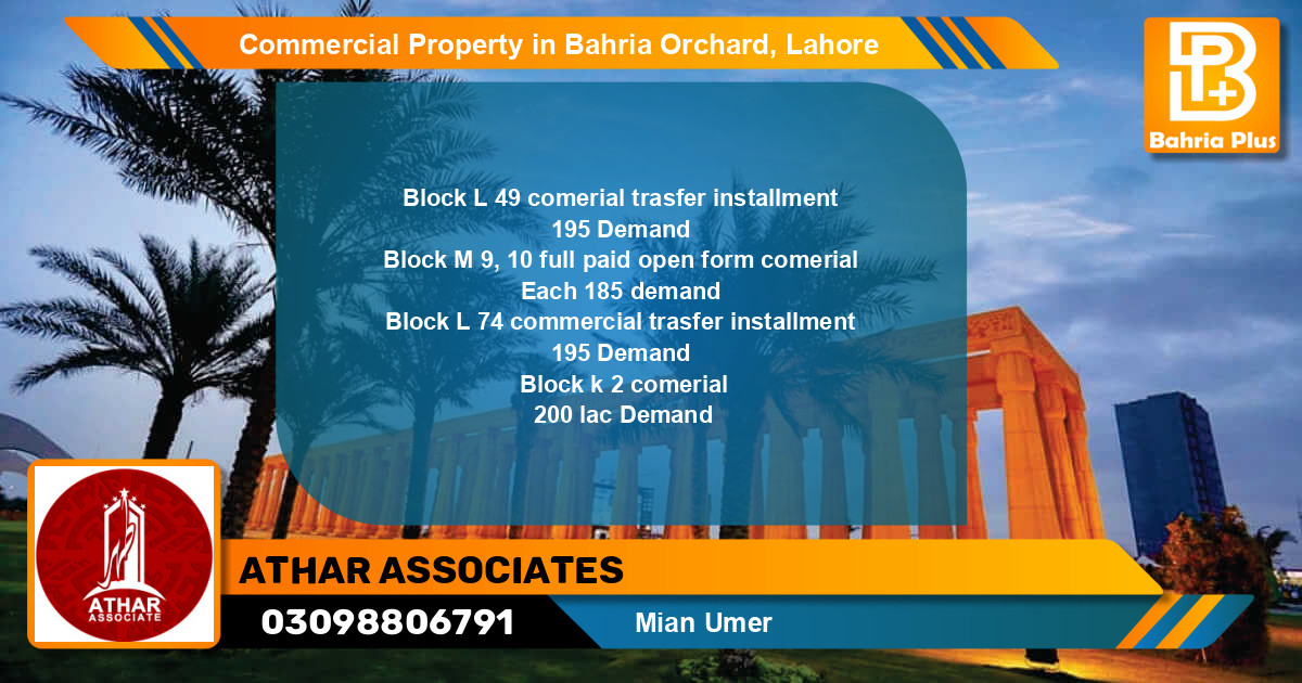 Commercial Property for Sale in Bahria Orchard, Lahore - (BP-85874)