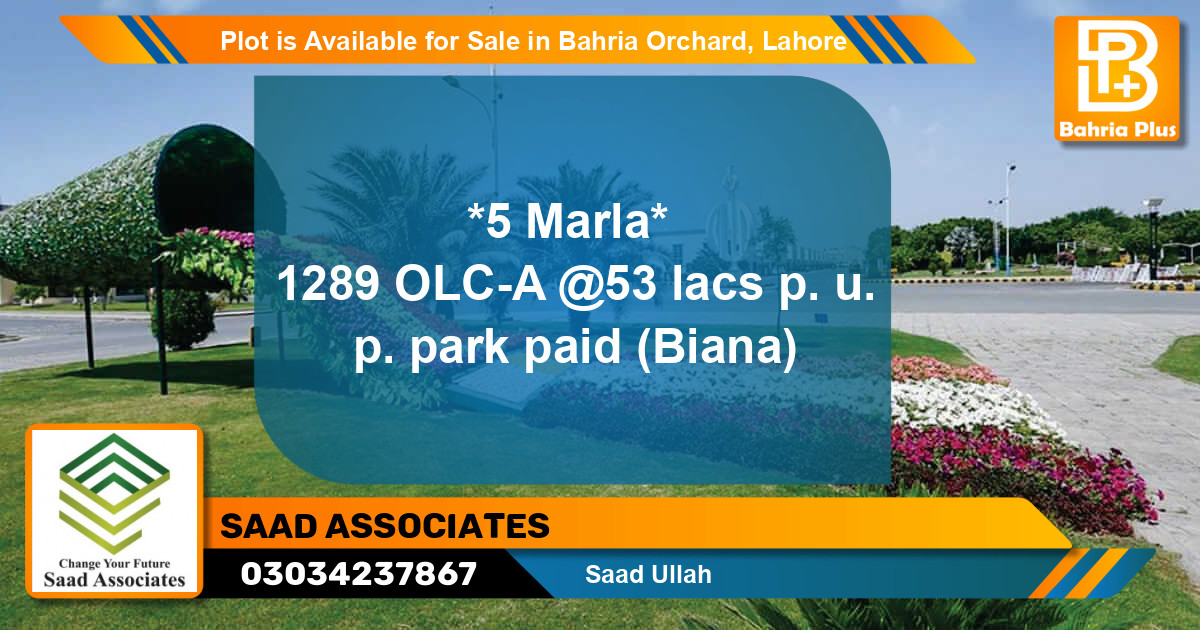 Residential Plot for Sale in Bahria Orchard, Lahore - (BP-85875)