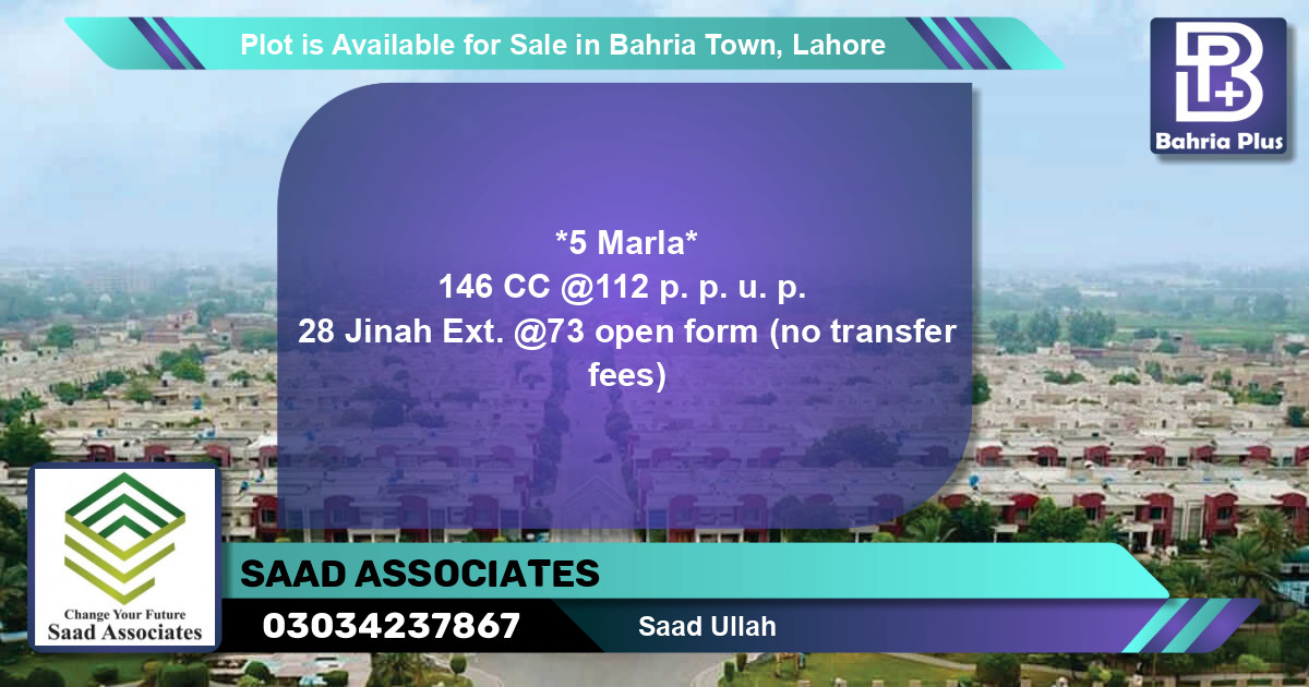 Residential Plot for Sale in Bahria Town, Lahore - (BP-85880)