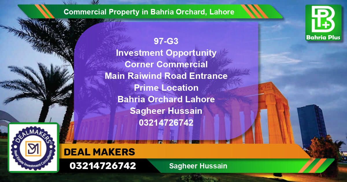 Commercial Property for Sale in Bahria Orchard, Lahore - (BP-85911)