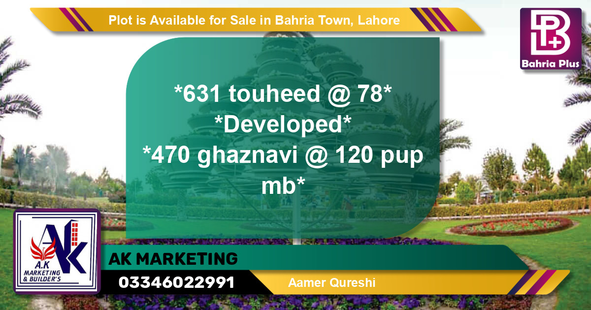 Residential Plot for Sale in Bahria Town, Lahore - (BP-85940)