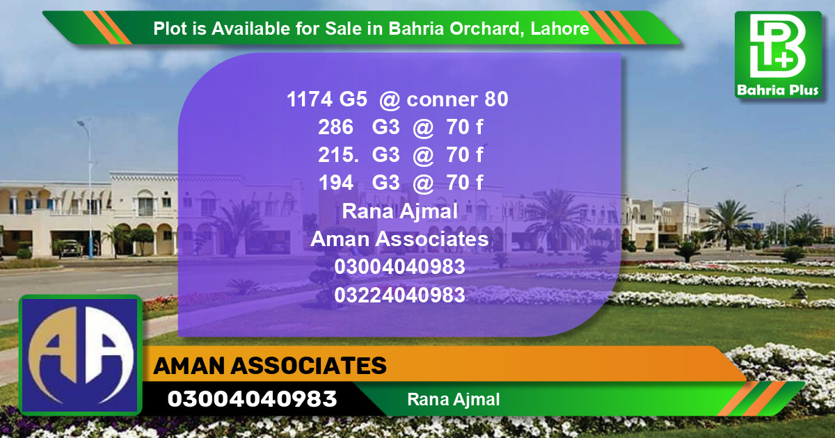 Residential Plot for Sale in Bahria Orchard, Lahore - (BP-85947)
