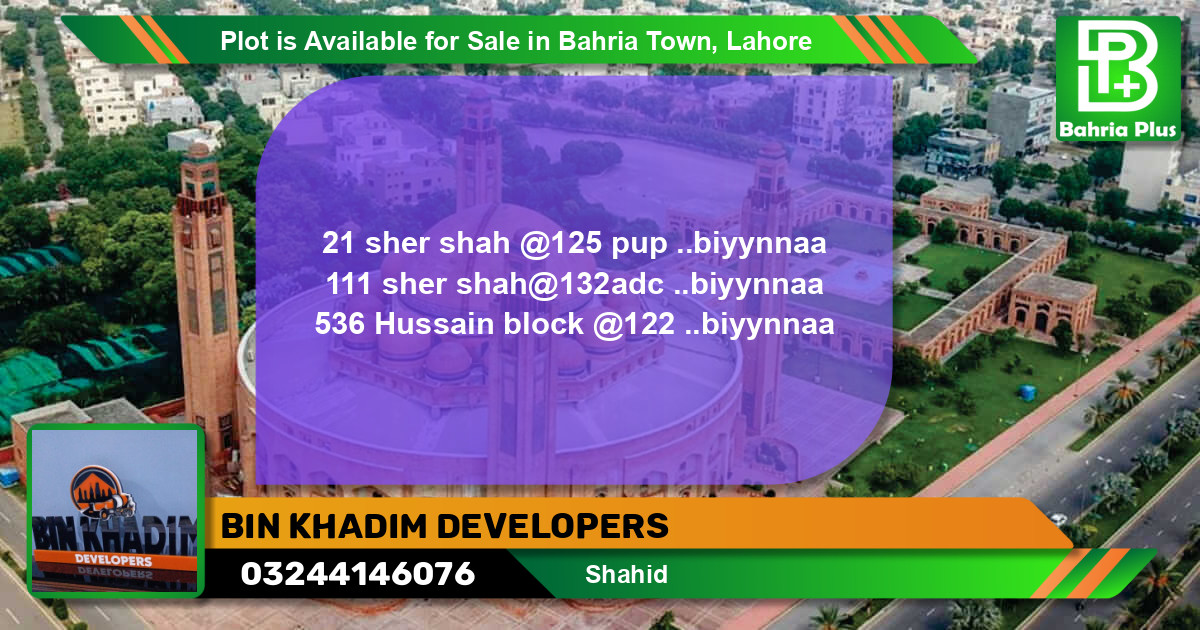 Residential Plot for Sale in Bahria Town, Lahore - (BP-85958)