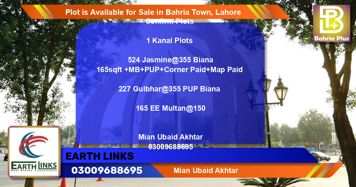 Residential Plot for Sale in Bahria Town, Lahore - (BP-85968)