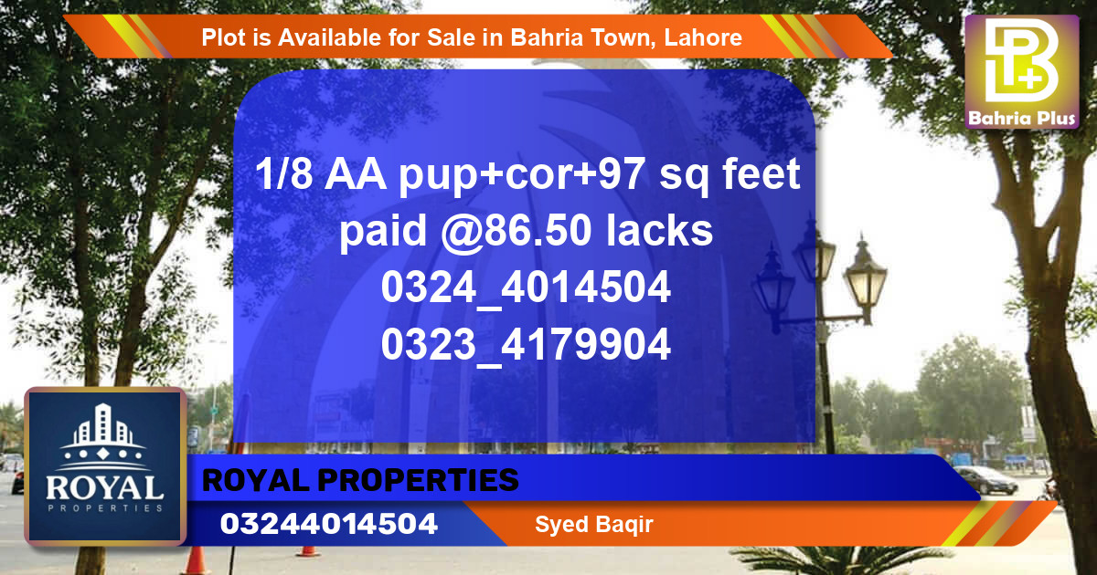 Residential Plot for Sale in Bahria Town, Lahore - (BP-85983)