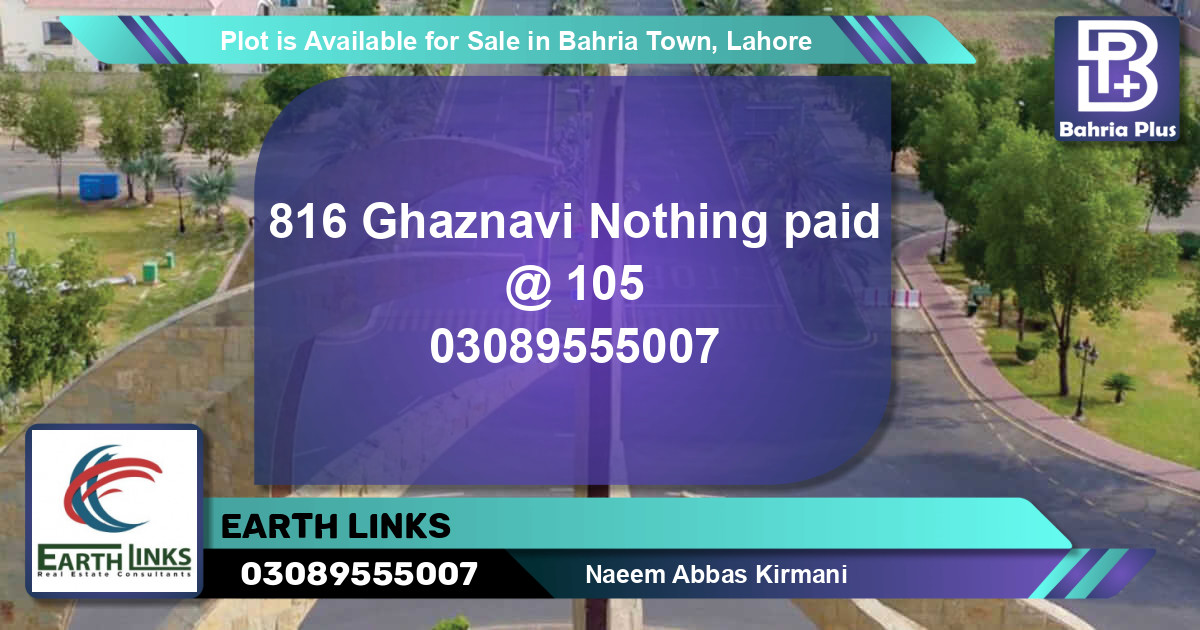 Residential Plot for Sale in Bahria Town, Lahore - (BP-86011)