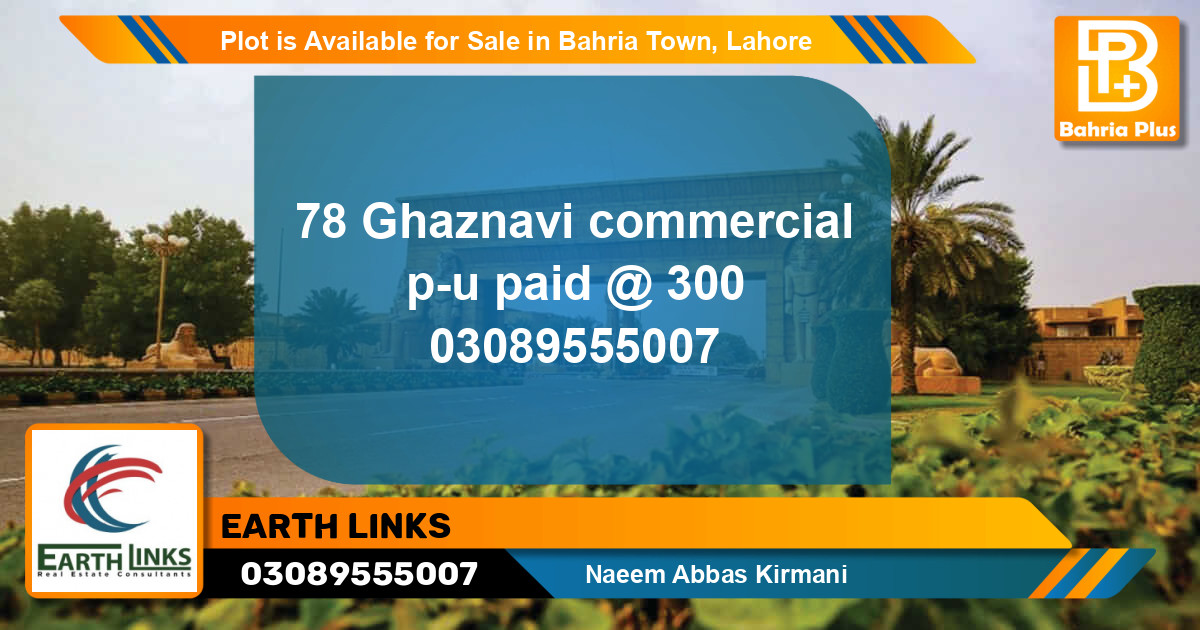 Commercial Plot for Sale in Bahria Town, Lahore - (BP-86019)