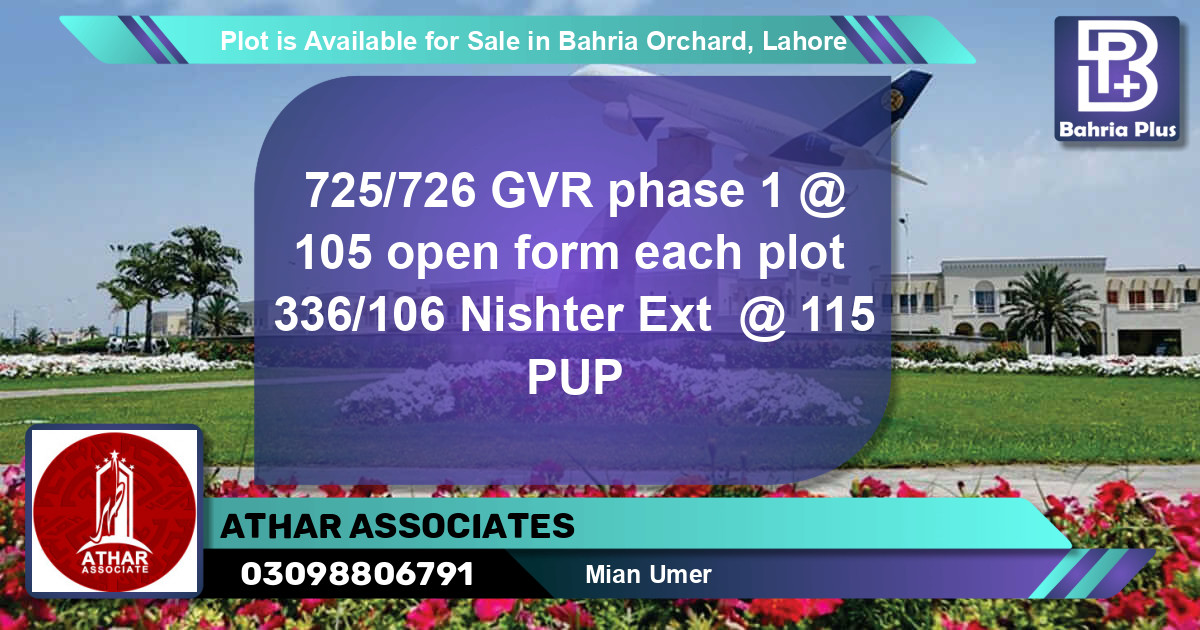 Residential Plot for Sale in Bahria Orchard, Lahore - (BP-86034)