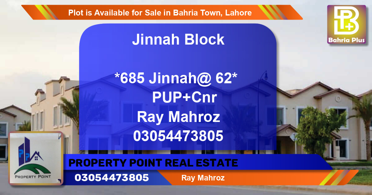 Residential Plot for Sale in Bahria Town, Lahore - (BP-86121)