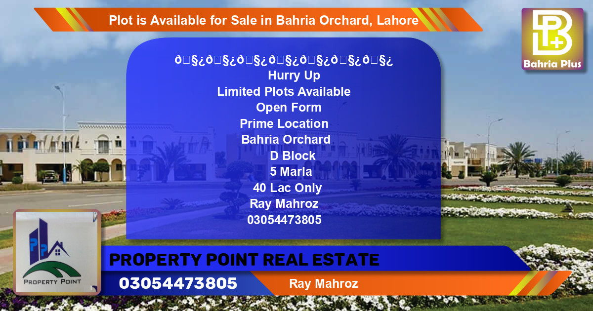 Residential Plot for Sale in Bahria Orchard, Lahore - (BP-86130)
