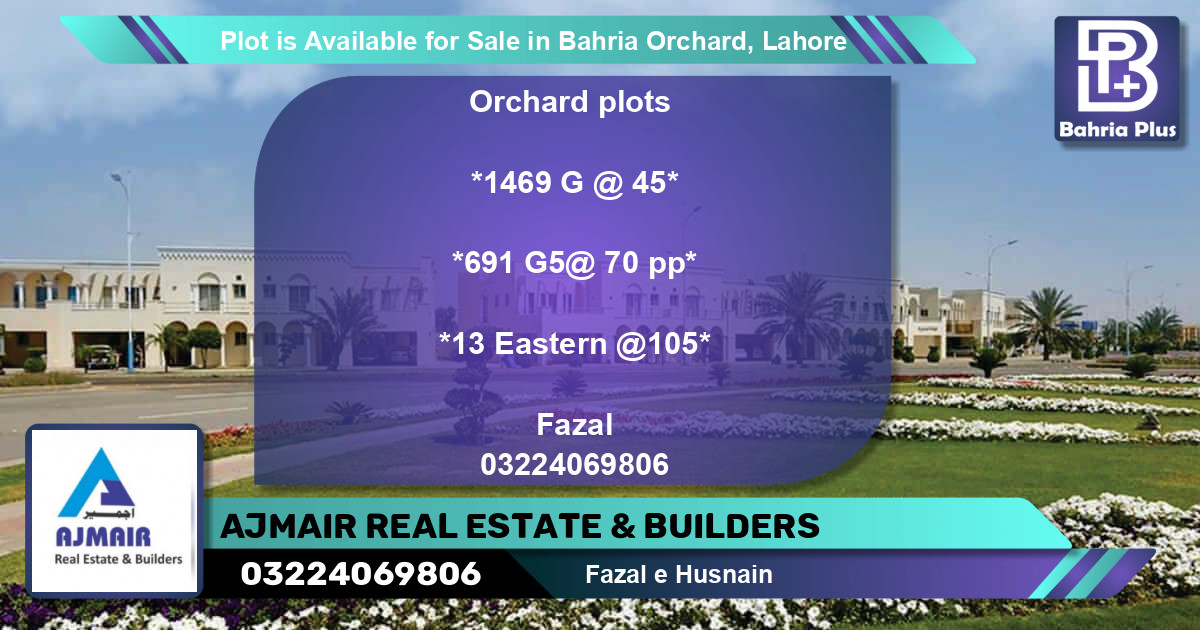 Residential Plot for Sale in Bahria Orchard, Lahore - (BP-86153)
