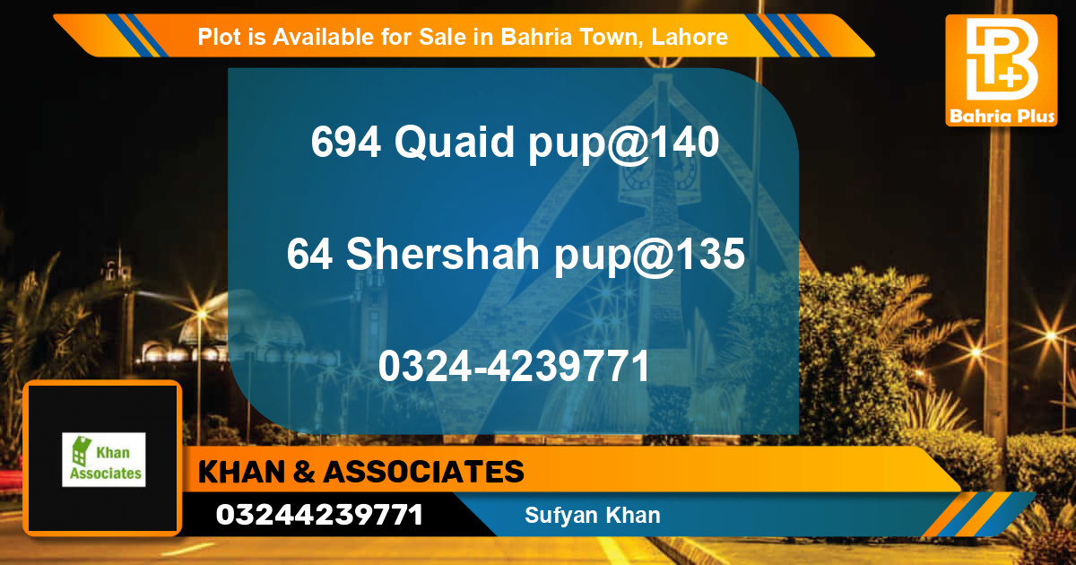 Residential Plot for Sale in Bahria Town, Lahore - (BP-86166)