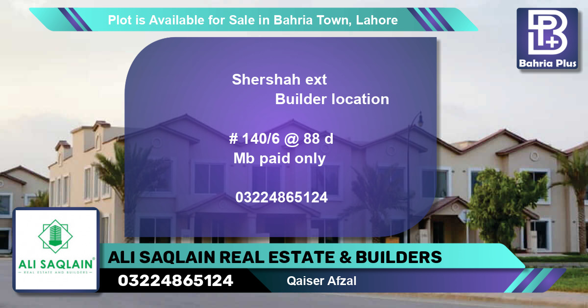 Residential Plot for Sale in Bahria Town, Lahore - (BP-86167)