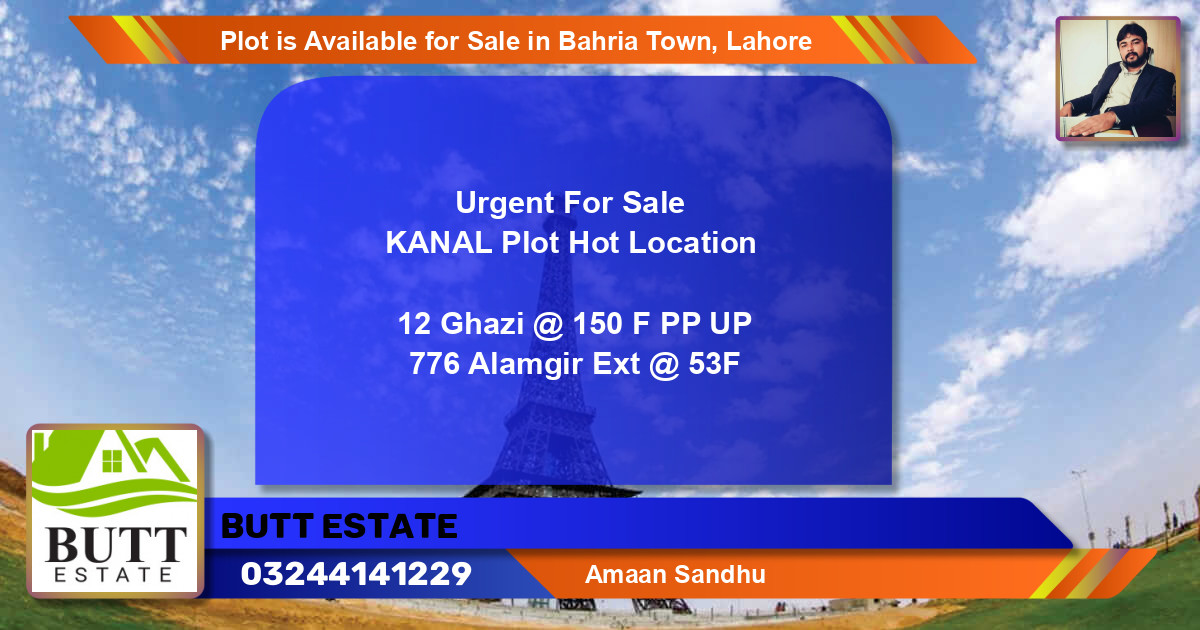 Residential Plot for Sale in Bahria Town, Lahore - (BP-86172)