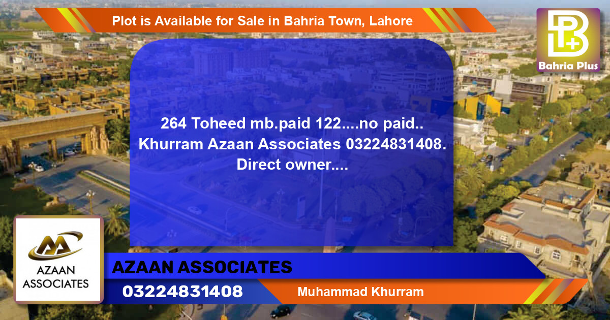 Residential Plot for Sale in Bahria Town, Lahore - (BP-86193)