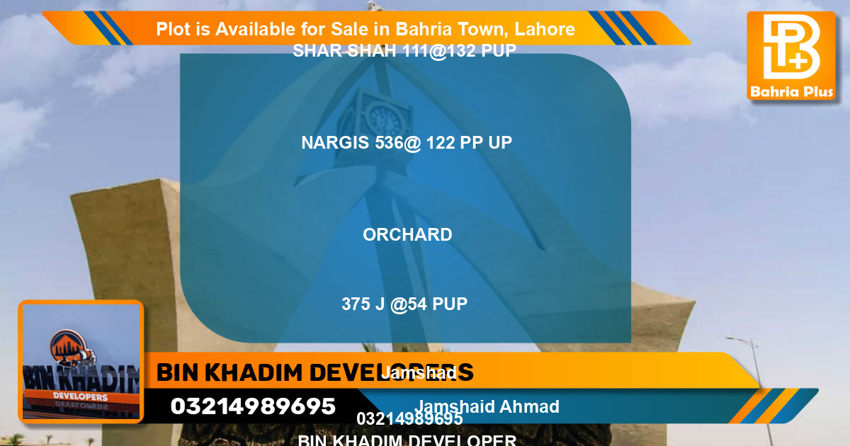 Residential Plot for Sale in Bahria Town, Lahore - (BP-86199)