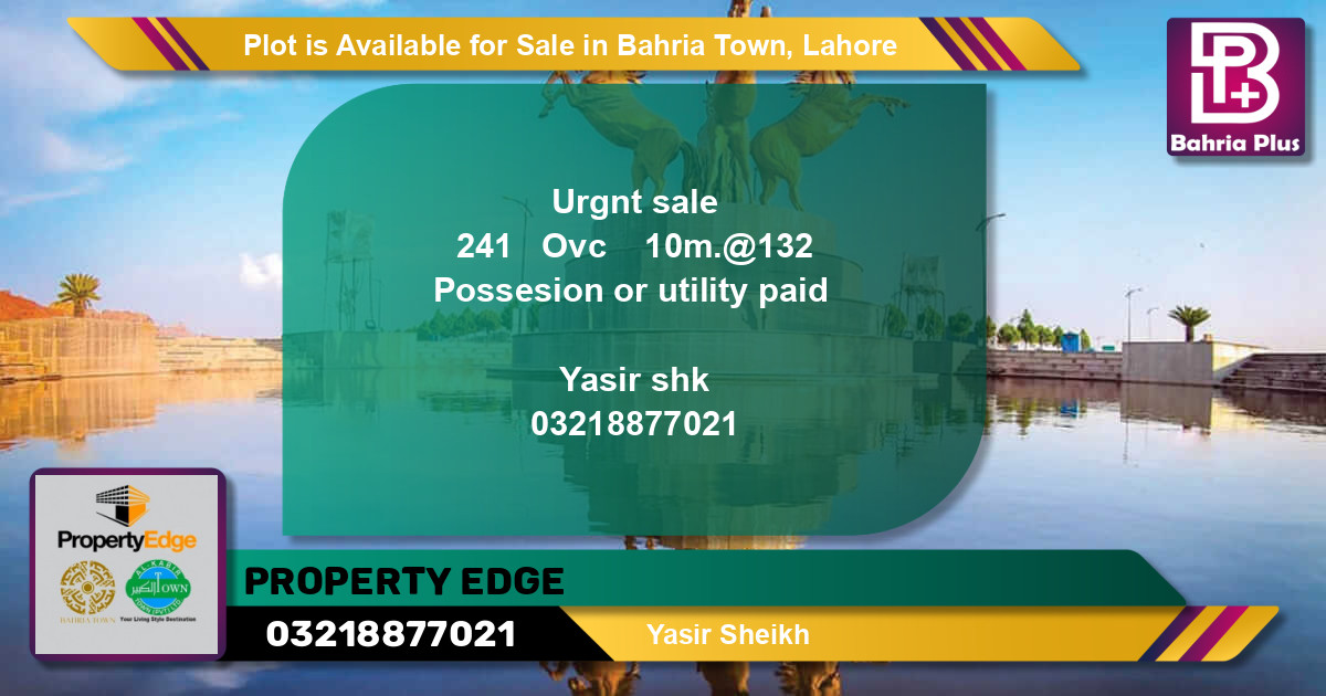 Residential Plot for Sale in Bahria Town, Lahore - (BP-86217)