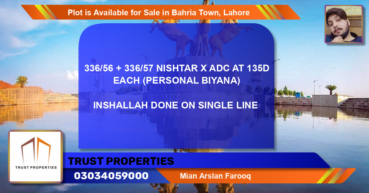 Residential Plot for Sale in Bahria Town, Lahore - (BP-86227)