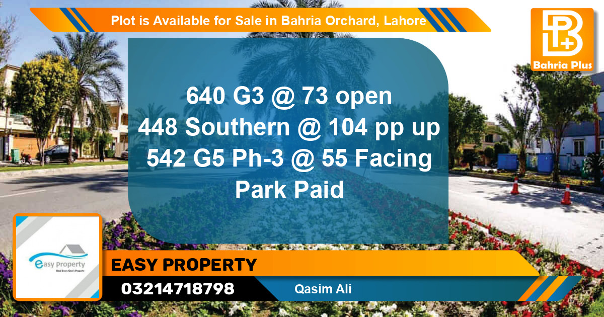 Residential Plot for Sale in Bahria Orchard, Lahore - (BP-86232)
